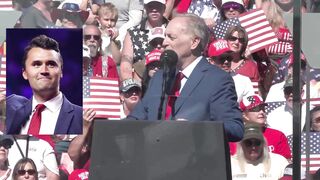 A Charlie Kirk chant just broke out at President Trump's Arizona rally