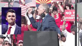 A Charlie Kirk chant just broke out at President Trump's Arizona rally