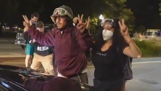 Driver Refuses “Free Palestine,” Rams Chicago Rioter Blockade, Then Confronts Them