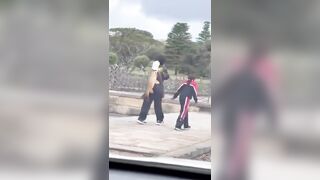 Asians stealing a giant carp from a pond in Sydney's Centennial Park