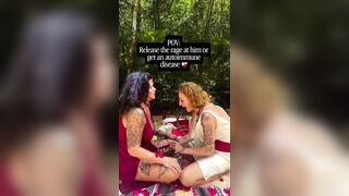 Liberal feminists take part in bizarre ceremony at a ‘rage retreat’