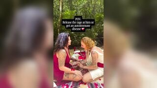 Liberal feminists take part in bizarre ceremony at a ‘rage retreat’