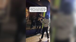 Female 3x International MMA championship tries to boot mans head off!