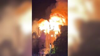 The historic Limoges Town Hall in France has now COLLAPSED after it was SET ABLAZE