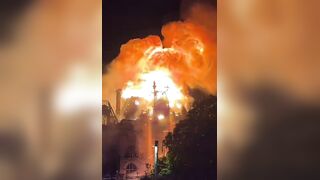 The historic Limoges Town Hall in France has now COLLAPSED after it was SET ABLAZE