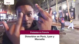 A TVE journalist reporting from Paris on the ongoing riots is confronted by criminals