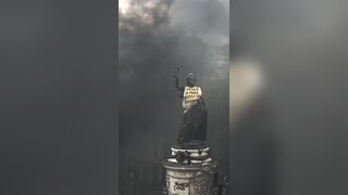 Footage from central Paris today amid intense rioting across France.