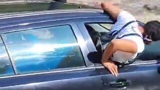 Flooding in Ecuador is so Bad, People have to Ride on Top of their Cars