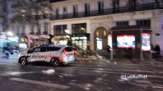 French police surrender and run like scared children in Paris riot