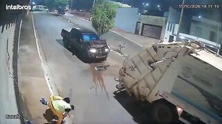 Quick Thinking Helps Sanitation Worker Avoid Major Injury in Truck Collision
