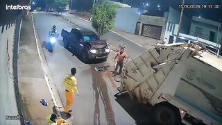 Quick Thinking Helps Sanitation Worker Avoid Major Injury in Truck Collision