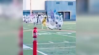 Black player targets white player with hate crime because he carried an American flag