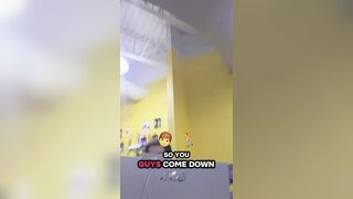 American is at Planet Fitness in Wisconsin wearing a jacket in support of ICE