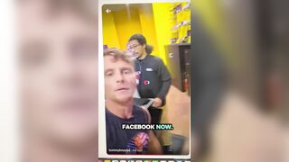 American is at Planet Fitness in Wisconsin wearing a jacket in support of ICE