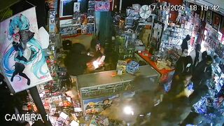 French anime shop owner has put out the security footage of his store being looted