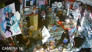 French anime shop owner has put out the security footage of his store being looted
