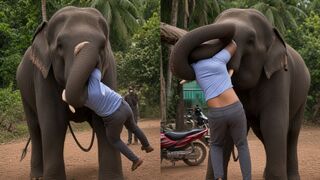 Elephant breaks free in India crushes handler chest after slamming him to ground