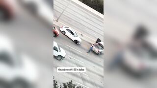 White Mercedes Flees Scene After Dramatic Highway Crash on I-35 in Dallas