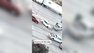 White Mercedes Flees Scene After Dramatic Highway Crash on I-35 in Dallas