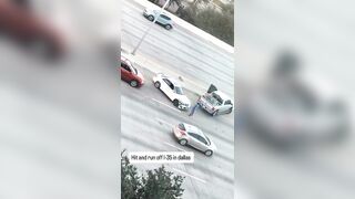 White Mercedes Flees Scene After Dramatic Highway Crash on I-35 in Dallas