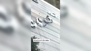 White Mercedes Flees Scene After Dramatic Highway Crash on I-35 in Dallas
