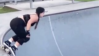 That's a big bump, but she's not crying – Thumbs up!