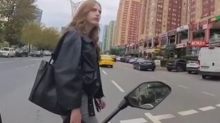 She couldn't wait 20 seconds more? The light is clearly red