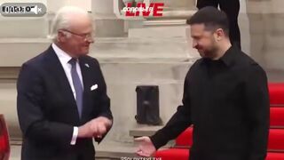 Zelensky appear to spit toward feet of Sweden King after he refused to shake his hand