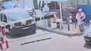 Lady falls and is accidentally hit by a car (She did not see it )