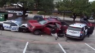WILD: Police Chase ends with Suspect Trapped under Car.