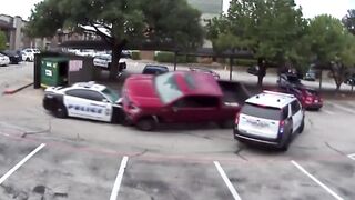 WILD: Police Chase ends with Suspect Trapped under Car.