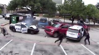 WILD: Police Chase ends with Suspect Trapped under Car.