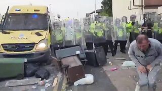 Double HIT: Rioter gets Hit by a Brick in the Face and in the Private Area..