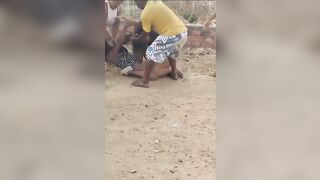 Tattoo'd Women Fight in the Dirt ending Up almost Naked