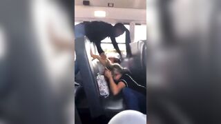 Violent Black Girl Attacks Blonde on School bus