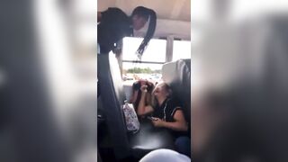 Violent Black Girl Attacks Blonde on School bus