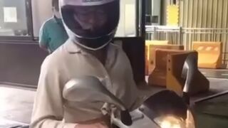 Well Done..Girl taking her Motorcycle License Class...Wait for It