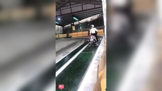 Well Done..Girl taking her Motorcycle License Class...Wait for It