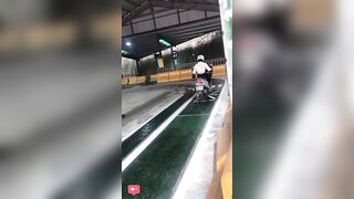 Well Done..Girl taking her Motorcycle License Class...Wait for It