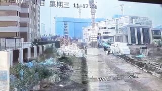 When the Crane Operator Hits the Wrong Lever....Don't Stand There either man