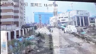 When the Crane Operator Hits the Wrong Lever....Don't Stand There either man