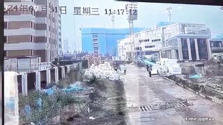 When the Crane Operator Hits the Wrong Lever....Don't Stand There either man
