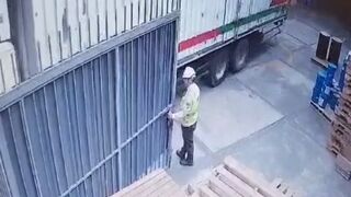 A Man was left with his Arm Shattered after being Crushed by a Truck..Truck Driver is a Mess