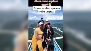PANIC: Flying Fish takes Woman's Cell Phone
