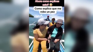 PANIC: Flying Fish takes Woman's Cell Phone