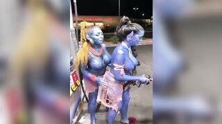 This is Body Paint taken to a Whole New level...Weird Ladies too