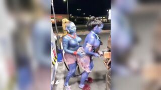 This is Body Paint taken to a Whole New level...Weird Ladies too