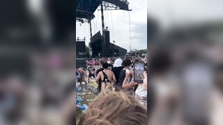 Someone Threw a Whole Fence during Fight at Concert