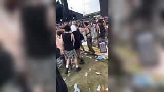 Someone Threw a Whole Fence during Fight at Concert