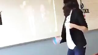 A school teacher pretends to shoot President Trump in front of her class.